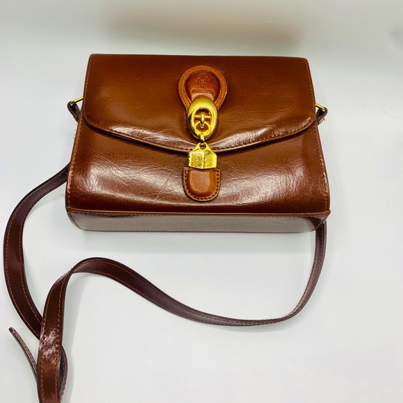 MARCHINO BROWN LEATHER PURSE w/adjustable strap - Picture 2 of 5